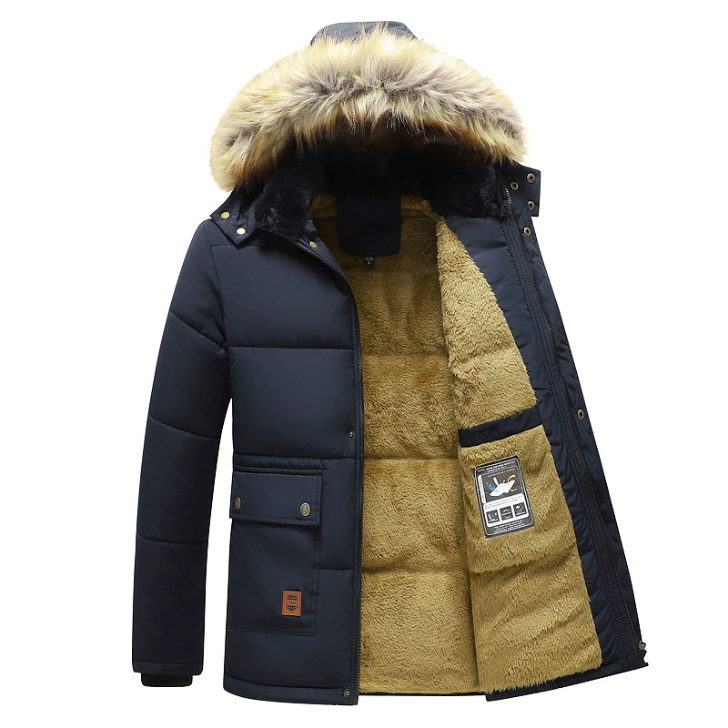 Warm winter down jacket, for middle age