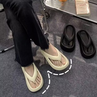 New Flip-Flops Women's 2024 Shit Feeling Summer Casual Outer Wear Flip-Flops Women's Beach Sandals