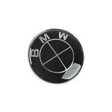 宝马X1X3X4X5黑白色轮毂盖装饰贴1/3系4/5系改装方向盘后尾标