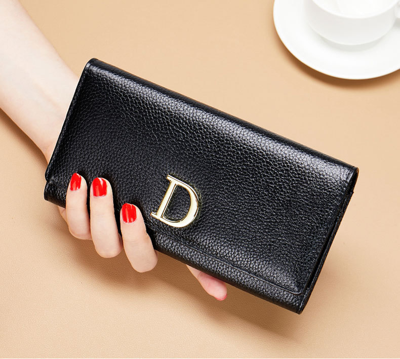Women's Genuine Leather Long Clutch Wallet Large Capacity Purse_voghion.com