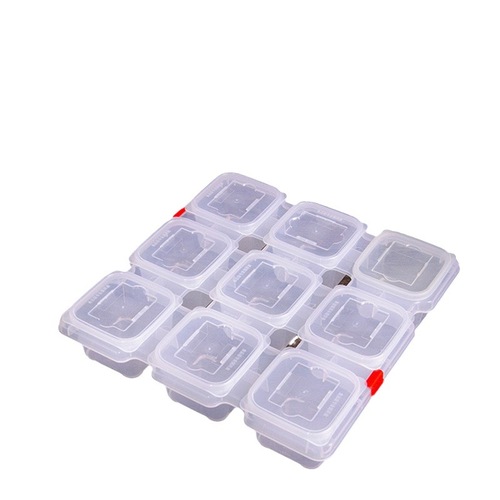零食试吃盒长方形连体品尝菜品食品留样盒保鲜取样盒多格透明带盖
