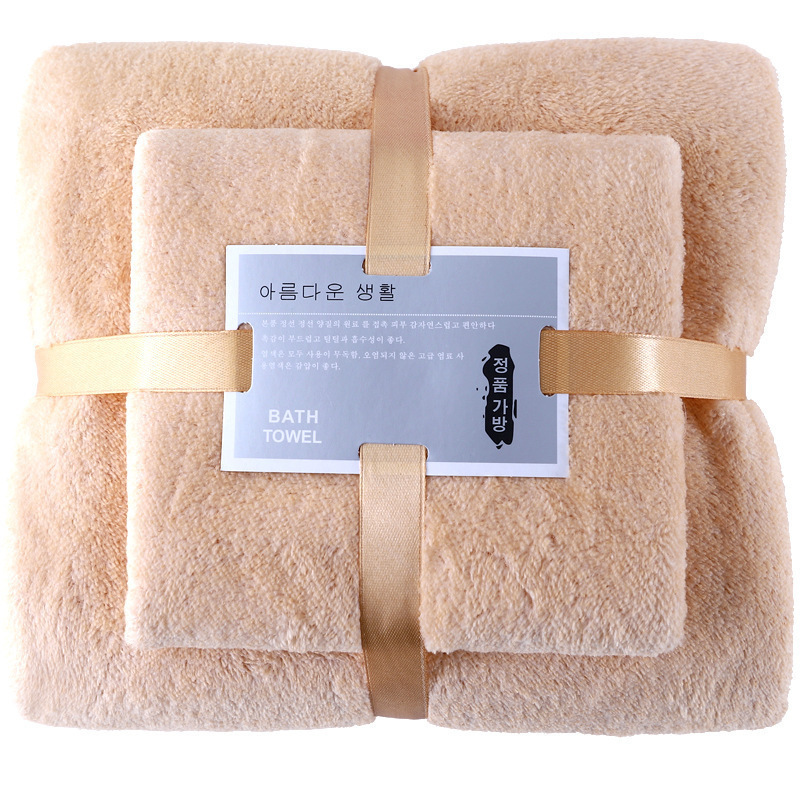 加厚毛巾纯色子母套装毛巾浴巾礼品柔软吸水家用不掉毛毛巾|undefined