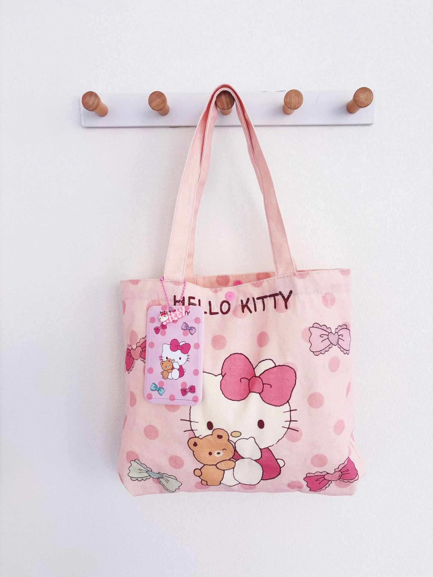 KT 도트 캔버스백 + 카드홀더