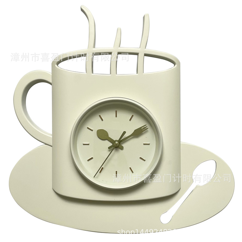 Cross-Border Kitchen Restaurant Coffee Shop Series Clock Special-Shaped Creative Coffee Cup Wall Clock European Fashion Simple Wall Clock