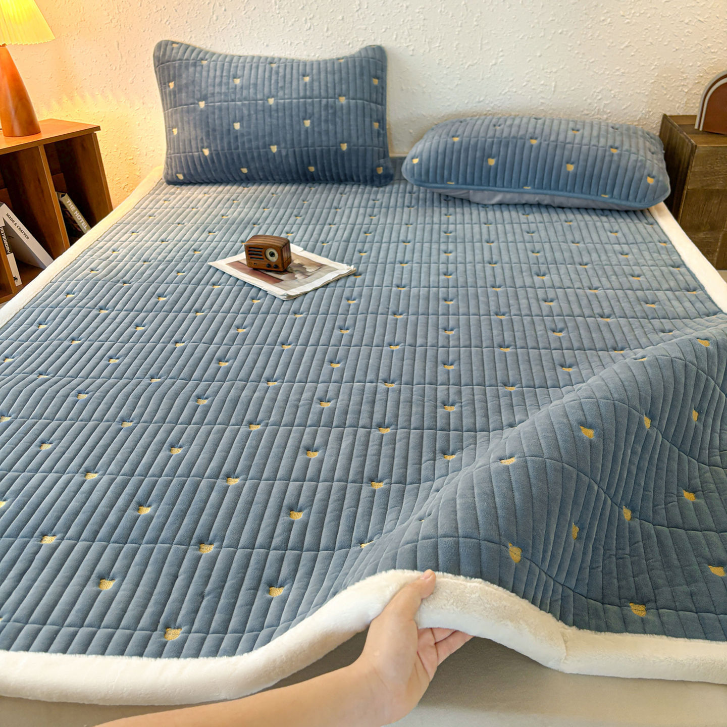 Acolchado hogar dormitorio grueso estofado único estofado de invierno más manta cama