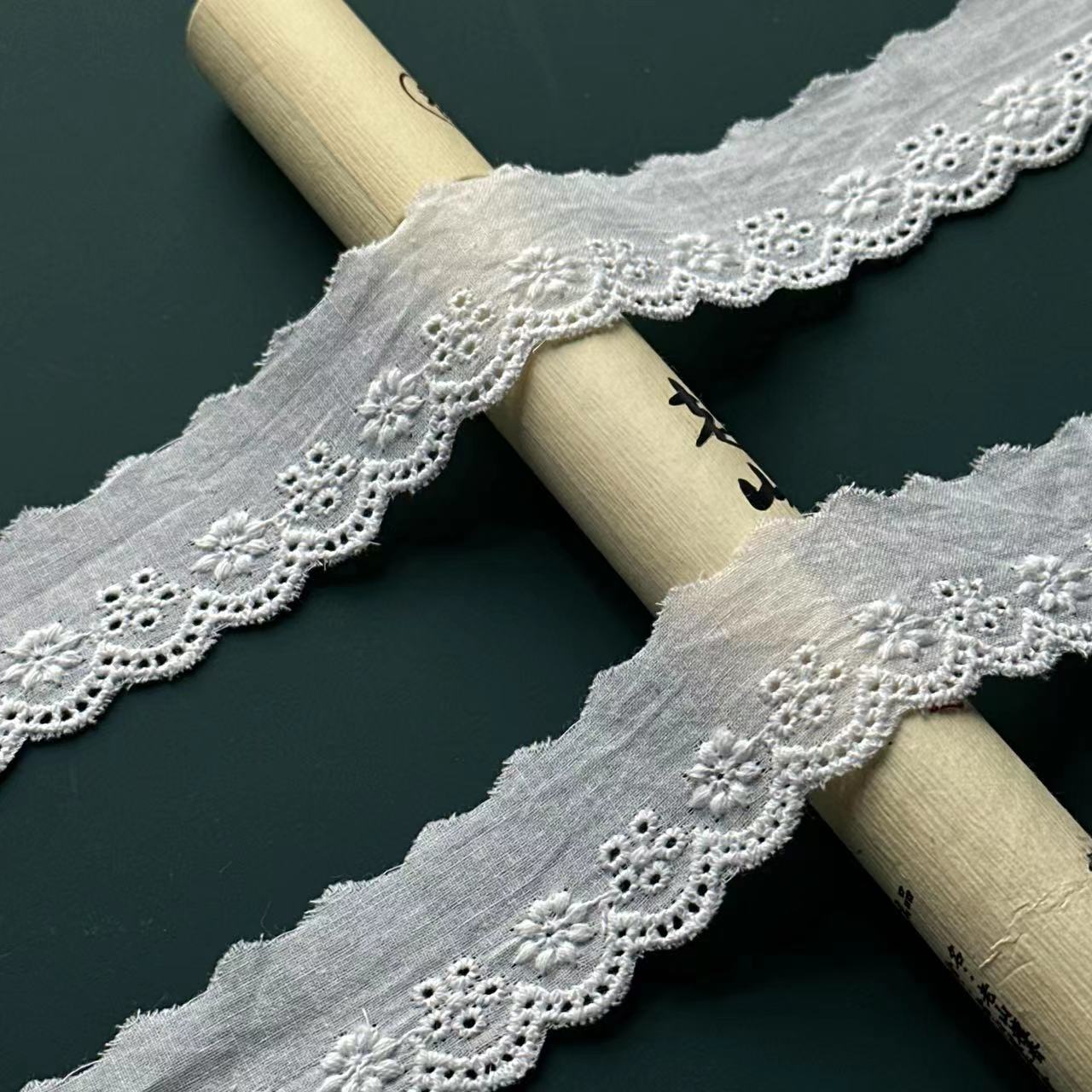 3cm棉布刺繡花邊 小梅花裙擺袖口花花邊輔料 棉布花邊 工廠
