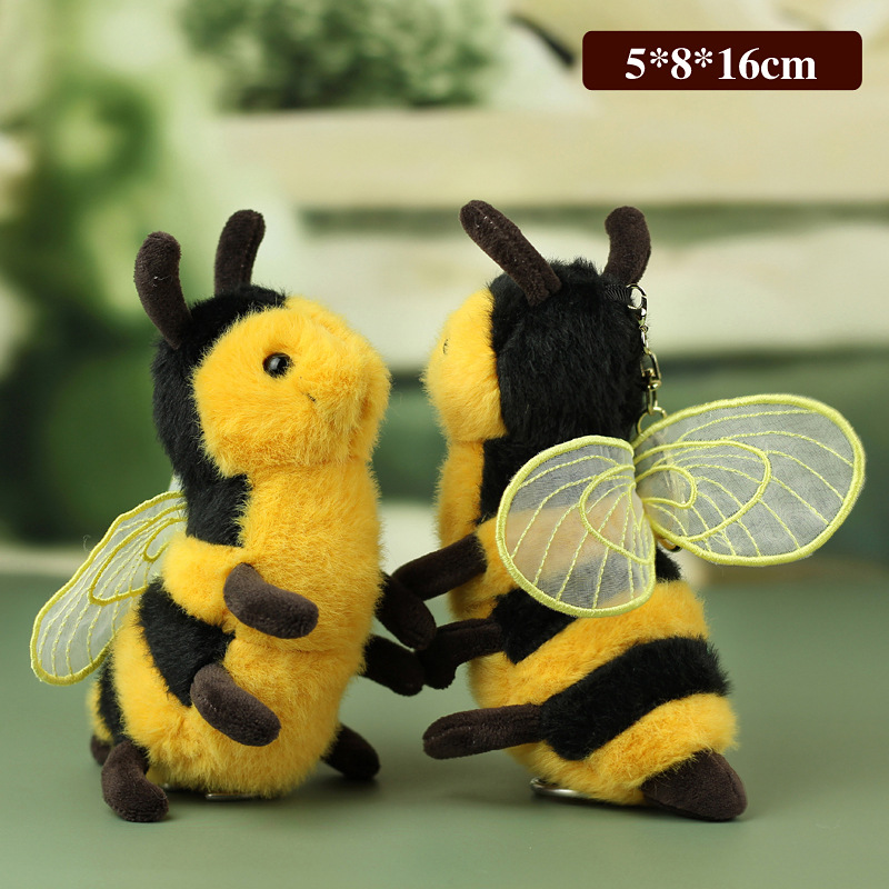 Red en línea adorable pequeña abeja colgante juguetes de peluche muñeca bolsos de dibujos animados bolsos colgantes llaveros muñecas de tela image 2