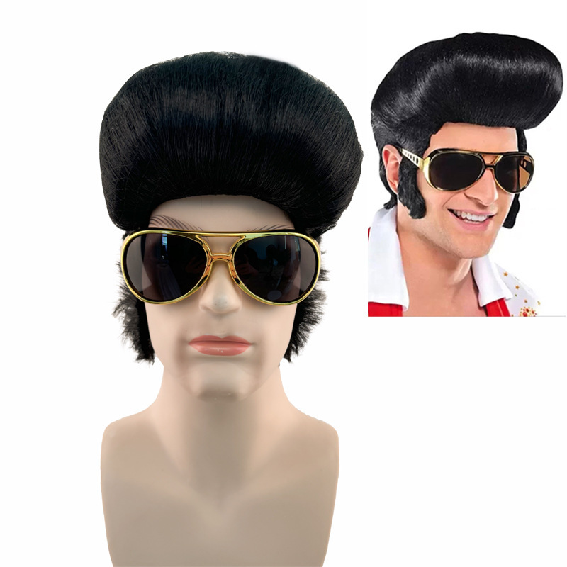 Elvis Presley Big Back Wig Elvis Presley Same Style Hair Rock Wig Stage Performance Wig