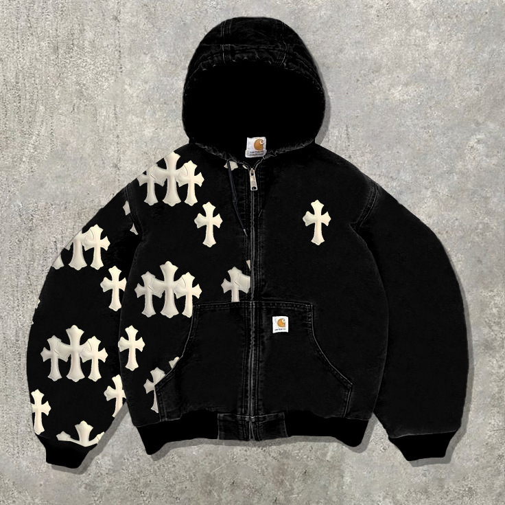 Men's European and American Style Cross-Border New Men's Clothing 3D Sweatshirt Casual Hoodie Digital Print Cardigan Men's Fleece-Lined