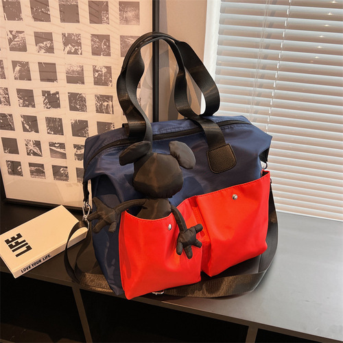Women's Large Capacity Travel Bag for Business Trip, Portable and Waterproof Oxford Cloth, Unisex Lightweight Shoulder or Crossbody Fitness Bag