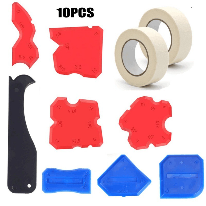 10件套美缝工具多角度边缘缝隙修整刮板密封胶去除工具