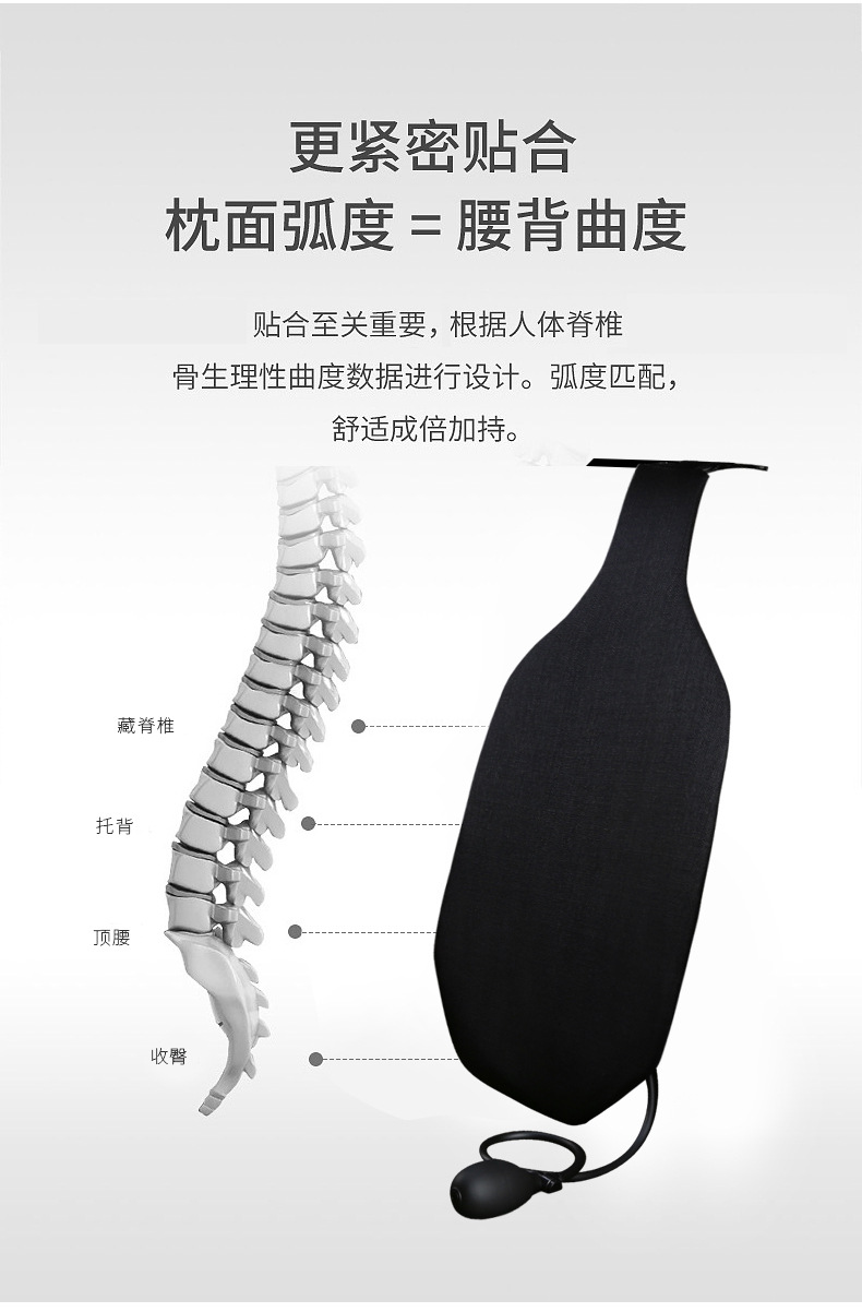 Car Air Lumbar Support Seat Cushion Lumbar Pillow Backrest Lumbar Pad Waist Pillow Cushion Cross-Border Dropshipping Comfortable and Breathable