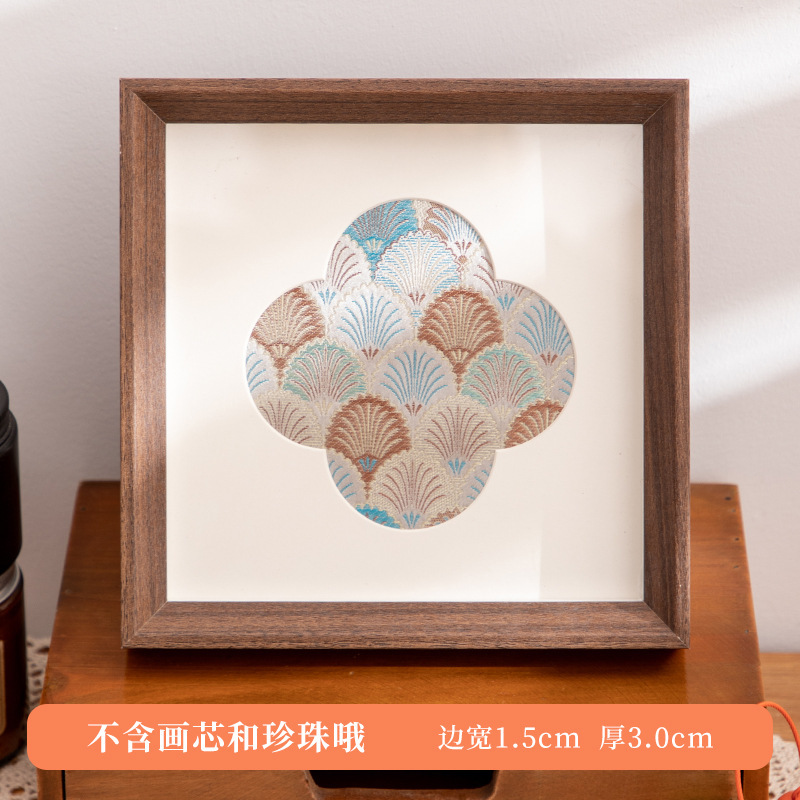 画框空框装裱中式相框摆台装饰画宋锦材料包珍珠手工dit沙龙活动|undefined
