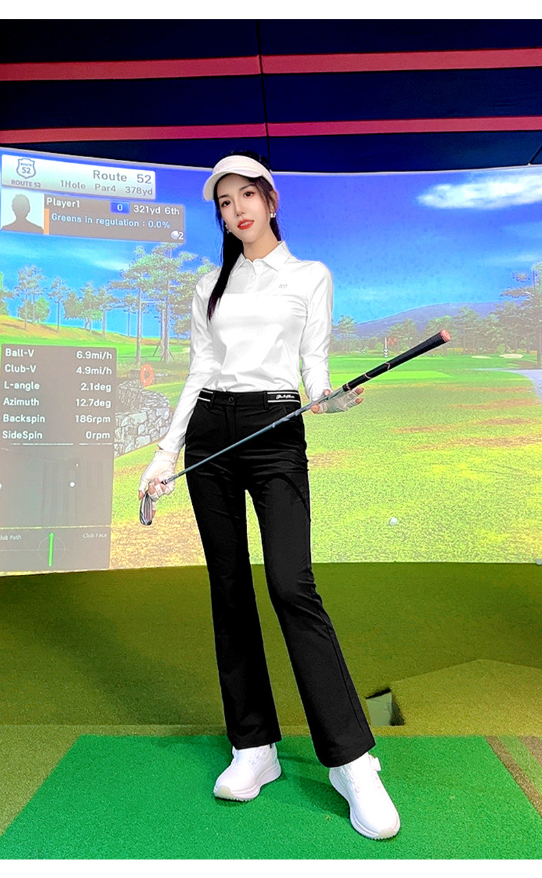 Áo thun dài tay golf nữ đàn hồi cao thoải mái — YF739 [vừa vặn liền mạch/thoải mái đàn hồi cao] áo màu đen, YF739 [vừa vặn liền mạch/thoải mái đàn hồi cao] áo màu trắng, YF739 [vừa vặn liền mạch/thoải mái đàn hồi cao] áo màu xanh nhạt chi tiết 14