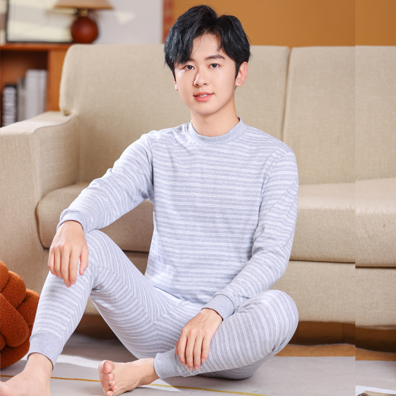 Otoño y invierno estudiantes calentamiento ropa interior de algodón suéter de algodón juveniles de mediana edad niños chaqueta de otoño pantalones de línea de algodón puro