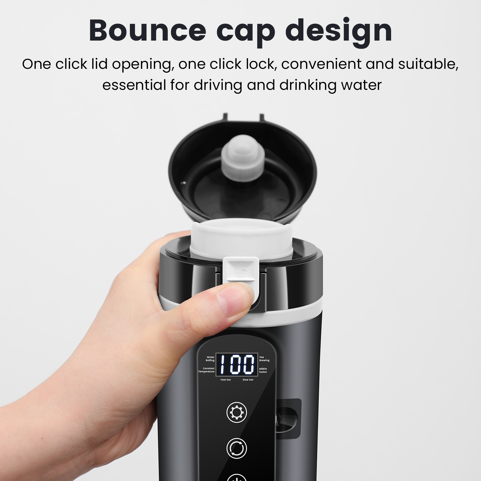 Cross-Border Car Electric Heating Cup for Boiling Water 304 Stainless Steel Insulated Cup Integrated Smart Double-Layer Water Boiling Cup 12V24V