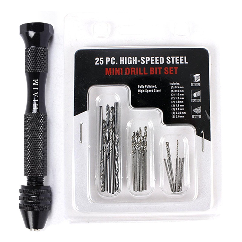 Cross-border modelo de resina acrílica perforación DIY taladro hecho a mano 49PC taladro set Mini taladro de mano negro