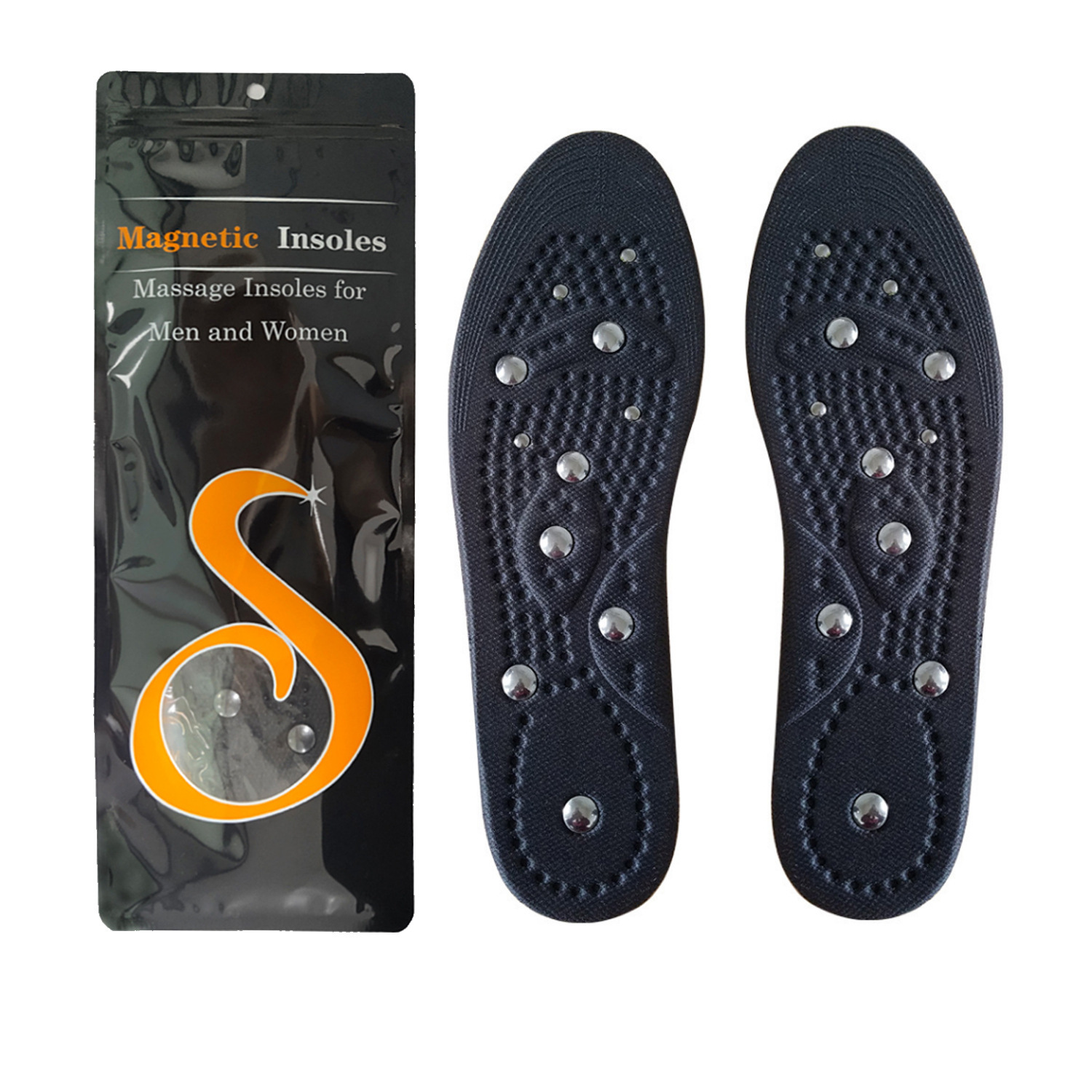 Amazon ventas calientes de masaje magnético permeable plantilla de hierro magnético hombre y mujer fábrica de plantilla de masaje de terapia magnética