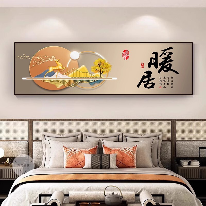 寝室のベッドサイドの絵画自己粘着壁ステッカーホテル B&B リビングルームのソファの背景の壁の装飾絵画壁紙ステッカー|undefined
