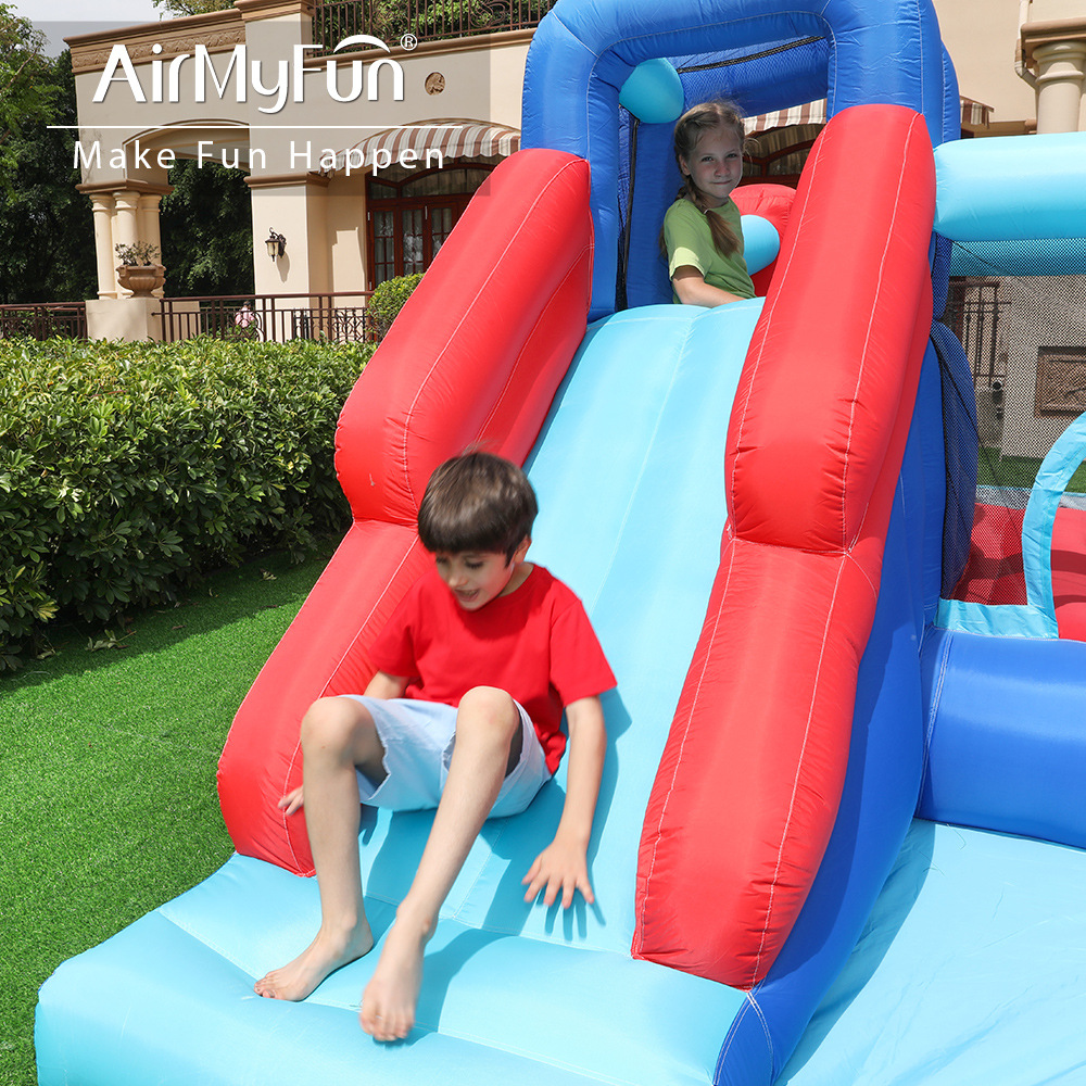 AMF | Castillo inflable para niños para fiestas al aire libre, trampolín pequeño para uso doméstico, parque de trampolines, castillo inflable antideslizante