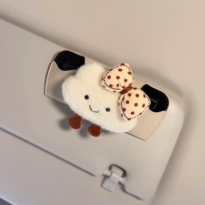 2026 New Car-Mounted Glasses Case, Car Glasses Clip/Bill Clip - cloud-bow-glasses-case