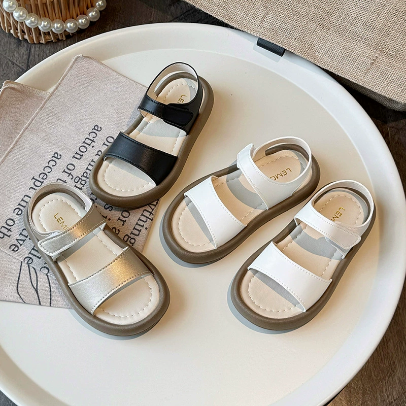 Summer sandals, fashionable beach footwear for leisure