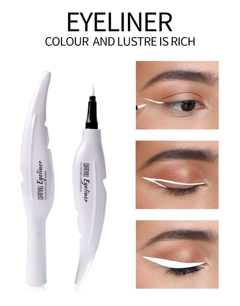 QIANXIU Cross-border bestseller white eyeliner pen, non-smudging, extremely fine, quick-drying colored eyeliner liquid wholesale undefined