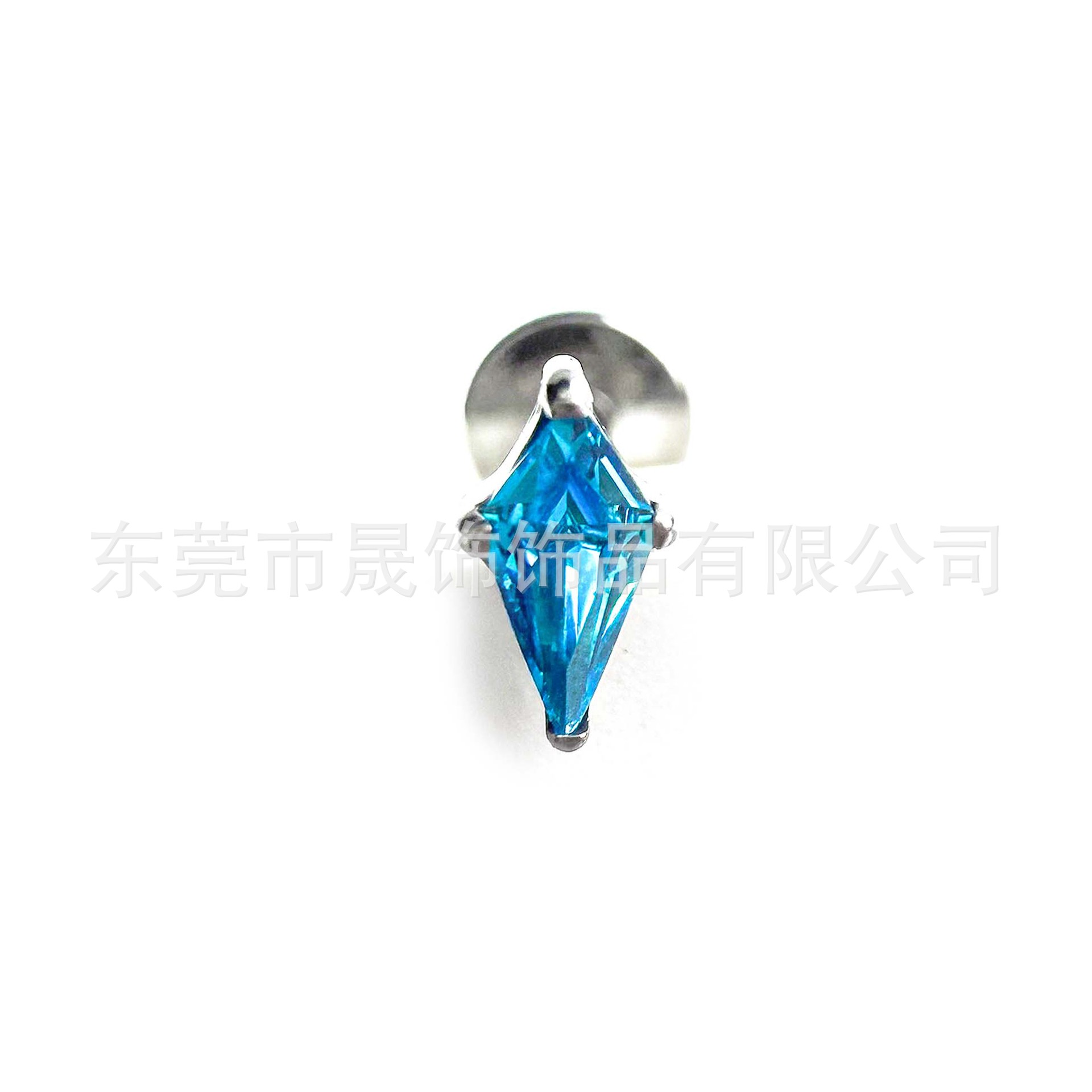 F136 Titanium Ear Stud 石 Cubic Zirconia 菱 Helix Cartilage Stud G23 Implant Grade Titanium Internal Thread Labret Stud Piercing Jewelry