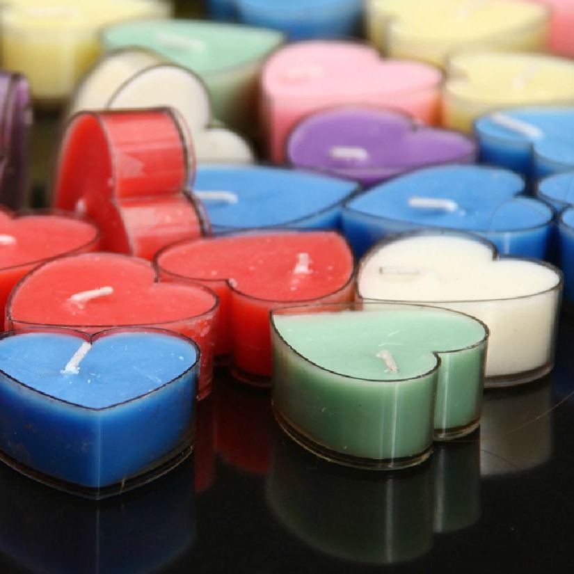 Vela perfumada en forma de corazón en caja pvc para romances_voghion.com