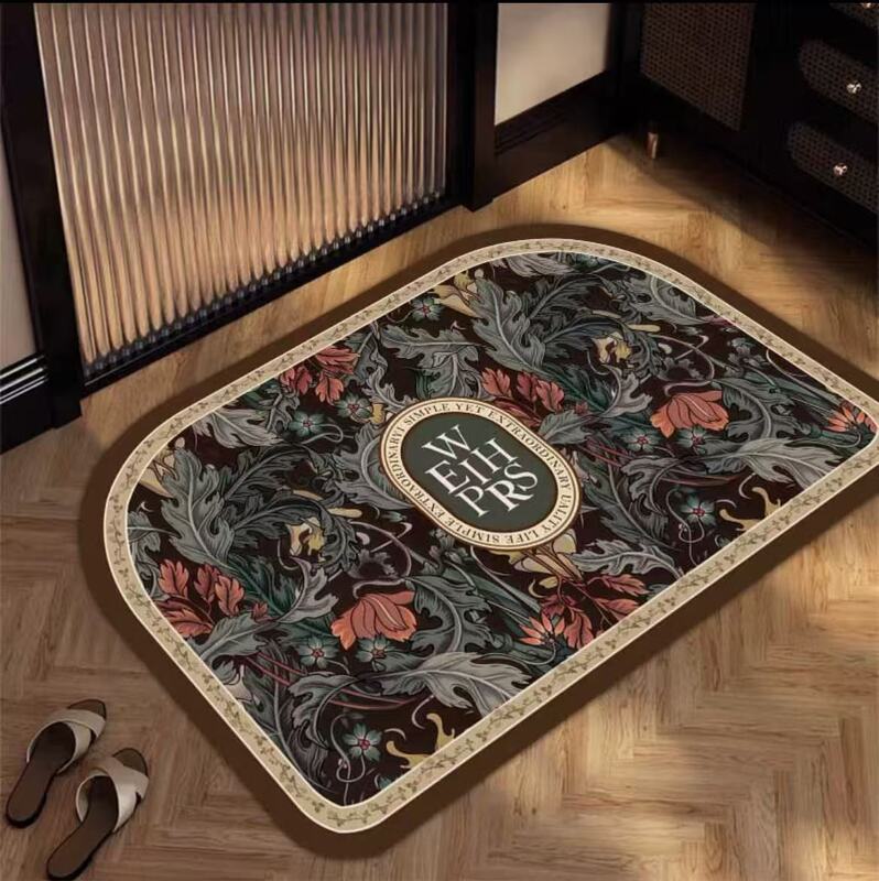 Retro New American-Style Diatomaceous Earth Bathroom Mat, Household Entrance Door Mat, Bathroom Absorbent Non-Slip Mat Retro New American-Style Diatomaceous Earth Bathroom Mat, Household Entrance Door Mat, Bathroom Absorbent Non-Slip Mat
