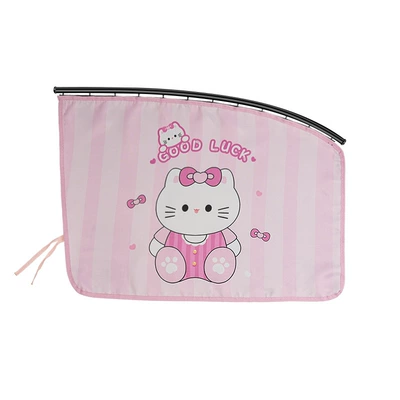Blue Rain Embedded Car Window Sunshade Curtain Cartoon Car Sunshade Curtain Sun Protection Heat Insulation Baby Car Curtain (Car curtains) - embedded-bow-cat-curtain-driver-pink