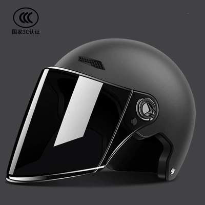 Motosiklet kaskı (dəbilqə) – vehicle helmet for men and women - obsidian-black-sunscreen-long-glasses-lightweight-and-breathable-one-size-fits-all