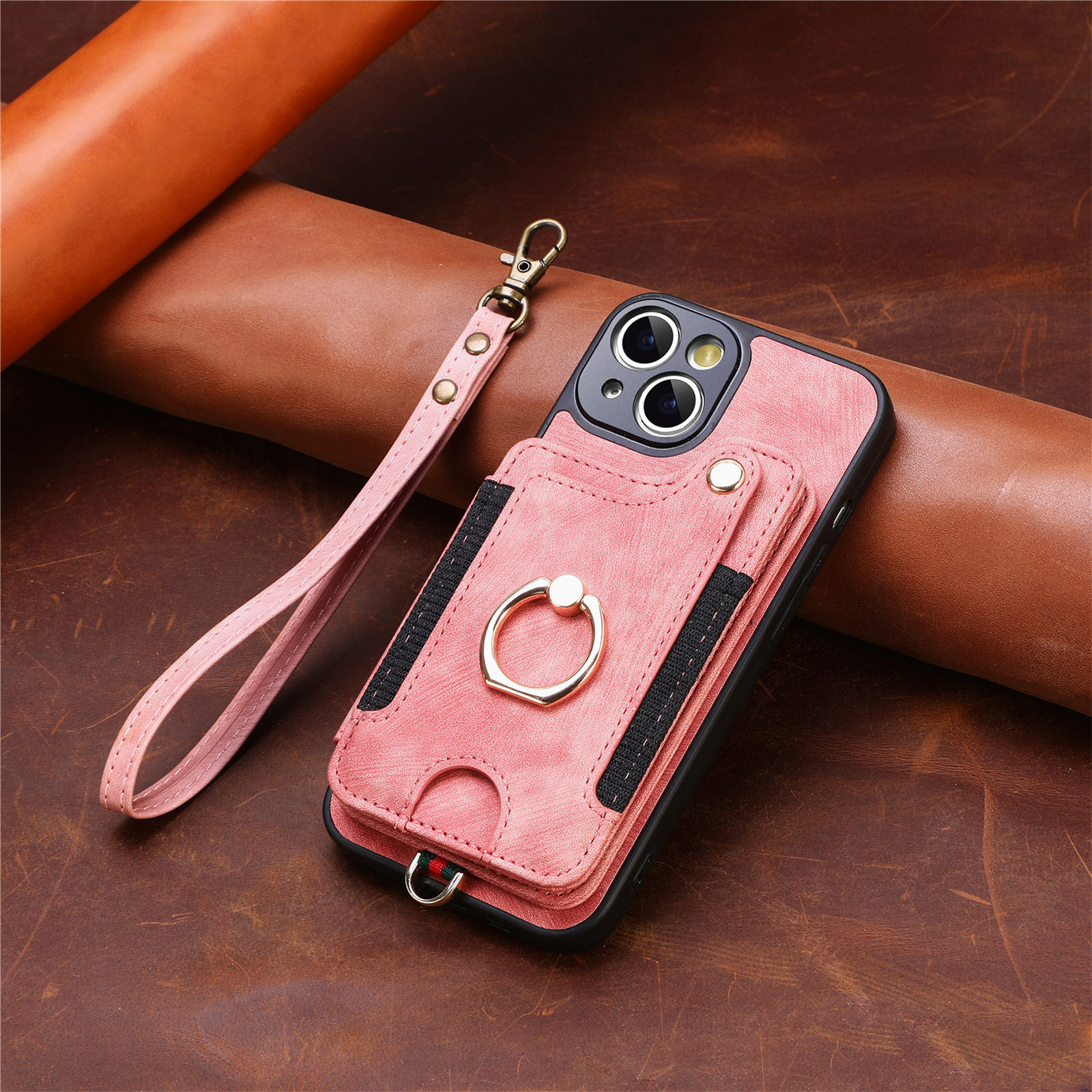 Vintage Style Solid Color Pu Leather    Phone Cases display picture 5