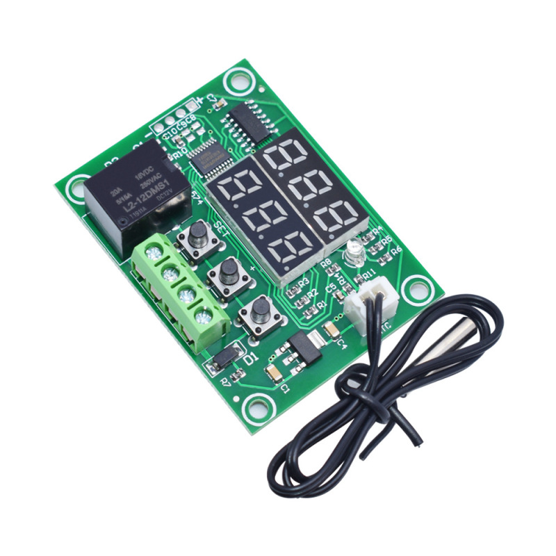 W1209 Digital Thermostat Temperature Control Switch Temperature Display Controller Module Cooling and Heating 12V with Digital Display Dual Color