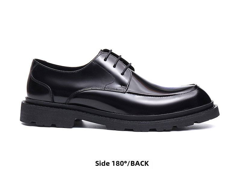 Internet Beliebte Business Lederschuhe Herren Formelle Leder Runde Zehen Lässig Helles Leder Braun Dicke Sohle Erhöhte Big Toe Derby Schuhe_voghion.com