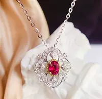 Производители ювелирных изделий DIY 18K золото инкрустированные натуральный рубин ключицы цепи основной камень: 0,5 карат