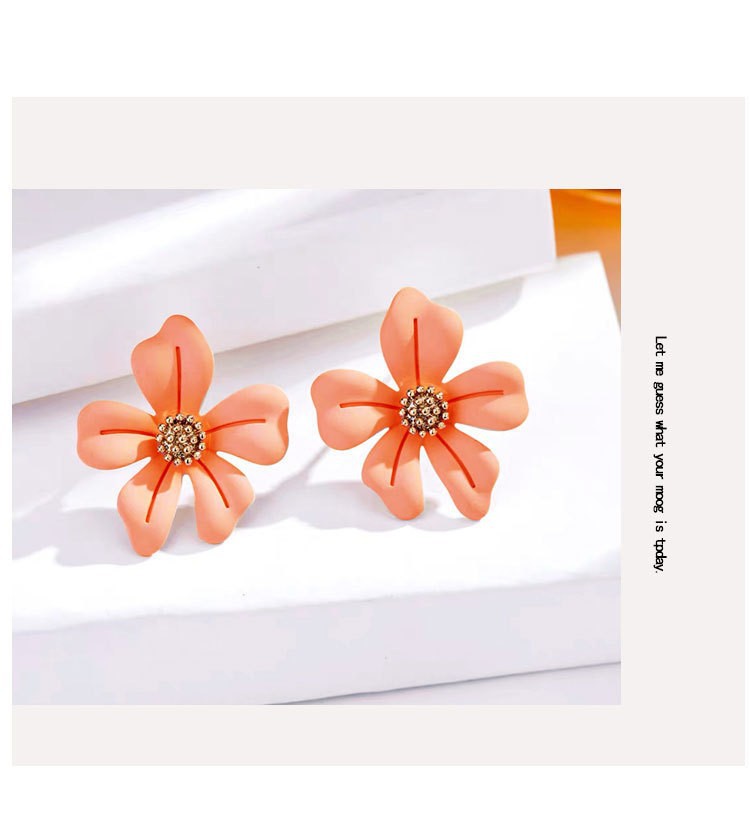 Summer flower earrings-orange