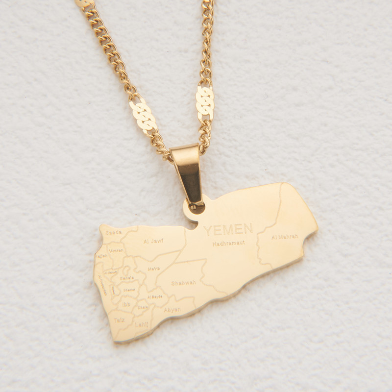 Gioielli colorati con ciondolo, mappa di vendita calda, collana con ciondolo della città, temperamento maschile e femminile, acciaio inossidabile personalizzato_voghion.com