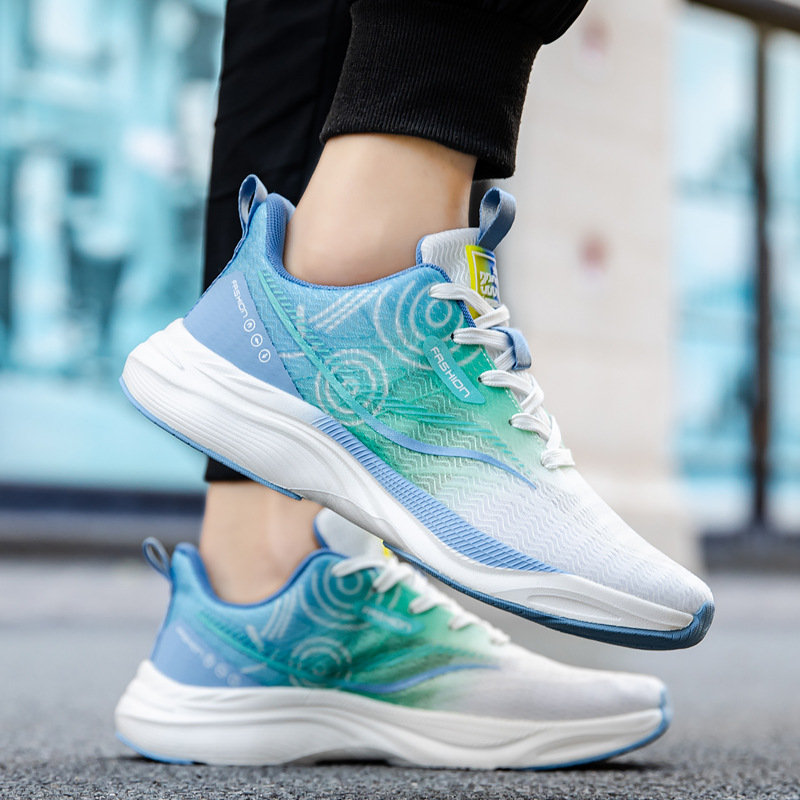 Zapatos de hombre primavera y verano nuevo estilo transpirable y no apestoso marca de moda zapatos deportivos de alta gama hombres y mujeres con el mismo estilo zapatos para correr de malla transpirables