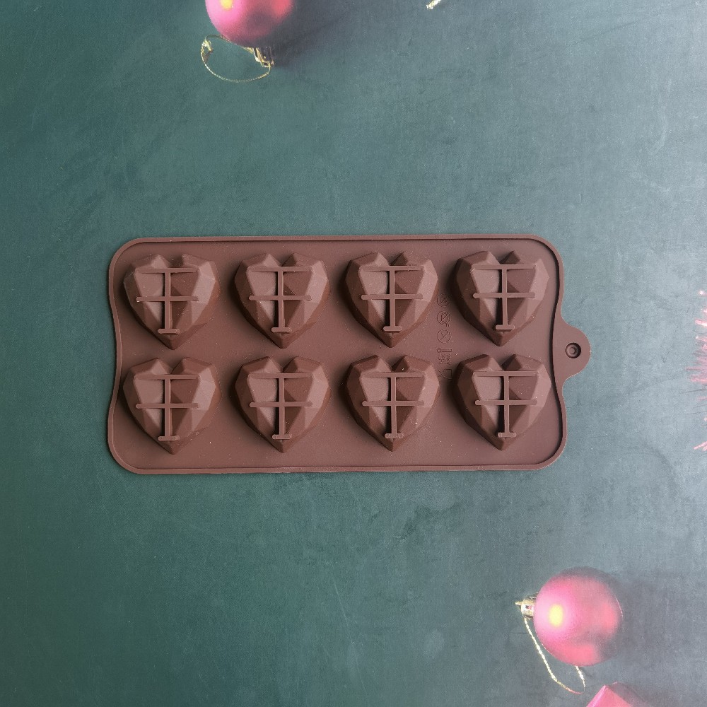 8 diamantes amor chocolate 110 molde de silicona pastel helado pudín molde de postre jabón utensilios