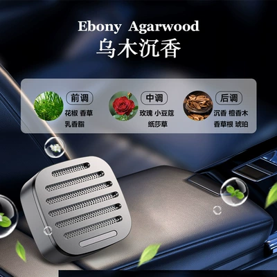 Car Perfume Aromatherapy Freshener Vent Clip Natural - 2023-new-arrivalsilver-full-alloy-air-vent-diffuser-4-black-sandalwood-scented-pads