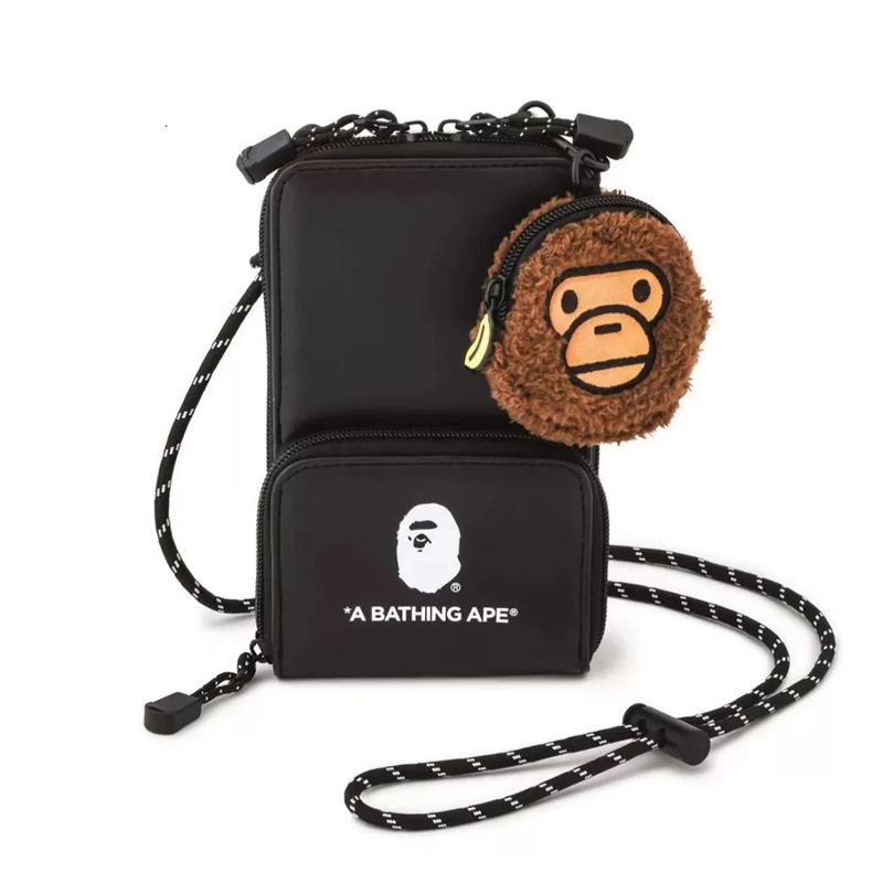 Japan Bape Autumn and Winter New Magazine Bag Crossbody Bag Coin Purse Card Holder Unisex Trendy Brand Shoulder Phone Bag