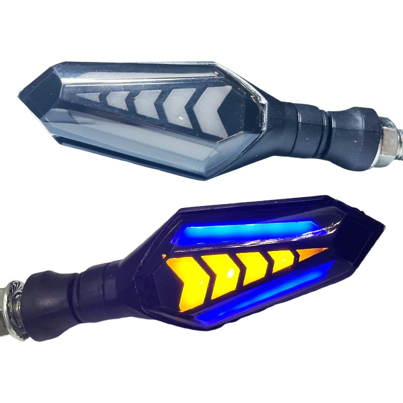 Factory self-selling motorcycle off-road vehicle LED running water turn signal 12v double-sided running water arrow turn signal retrofit light