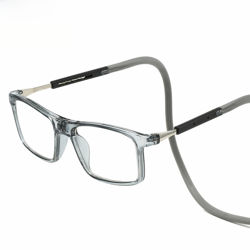 Cross-border new soft tape not afraid to lose portable magnet reading glasses comfortable men's and women's neck hanging reading mirror for the elderl_voghion.com