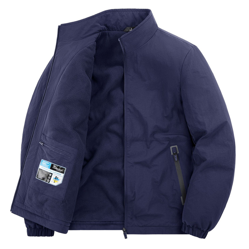 High-Quality Outdoor Sports New Autumn and Winter Men's Casual Stand-Up Collar Jacket Plus Velvet Thickened Jacket Warm Cotton Coat High-Quality Outdoor Sports New Autumn and Winter Men's Casual Stand-Up Collar Jacket Plus Velvet Thickened Jacket Warm Cotton Coat