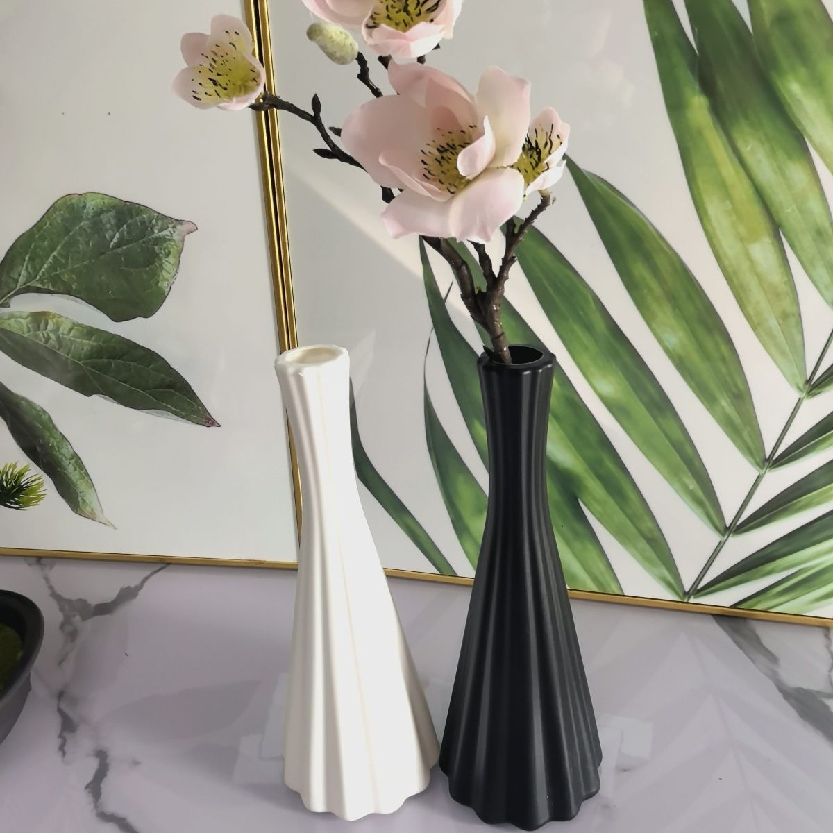 Hydroponic Simple Vase Desktop Green Plants Living Room Home Accessories Imitation Ceramic Restaurant Home Decoration Flower Utensils