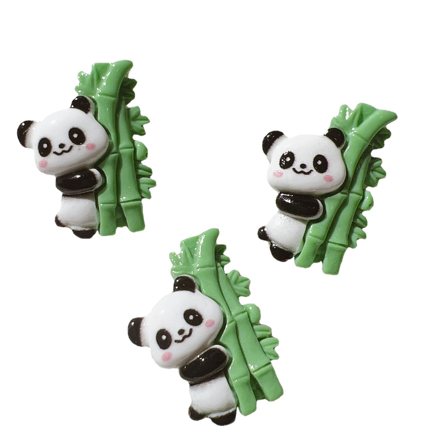 Nuevo lindo brillante bambú Panda accesorios de resina DIY crema pegamento accesorios para el cabello horquilla papelería caja material al por mayor