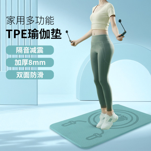 Skipping rope mat, non-slip, shock-absorbing, cordless square soundproof mat, indoor fitness thickened household silent mat wholesale