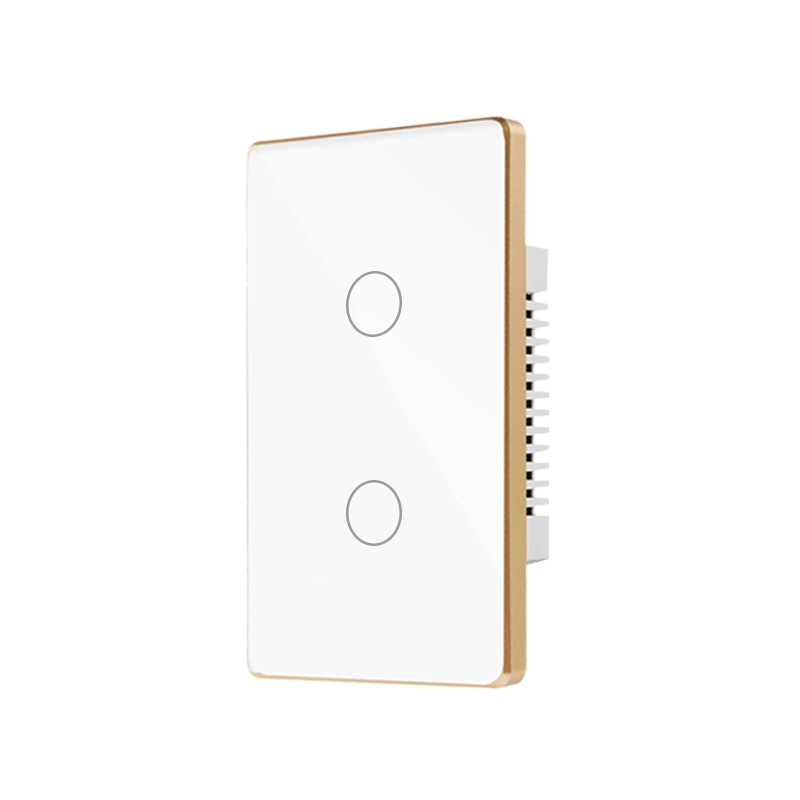 Interruptor Táctil Inteligente WiFi Tuya Tipo 120 Estándar Estadounidense, Marco de Aleación de Aluminio, Control Remoto por Aplicación, Control por Voz con Alexa
