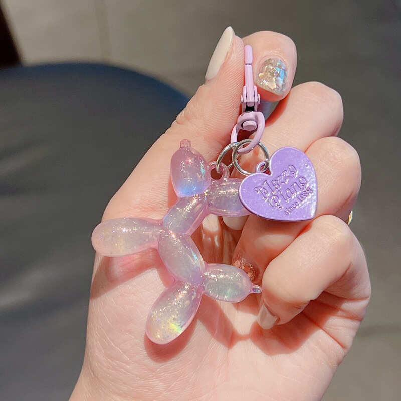 Luminous Fine Glitter Balloon Dog Keychain High-End Acrylic Glitter Puppy Bag Mobile Phone Chain Car Key Pendant Luminous Fine Glitter Balloon Dog Keychain High-End Acrylic Glitter Puppy Bag Mobile Phone Chain Car Key Pendant